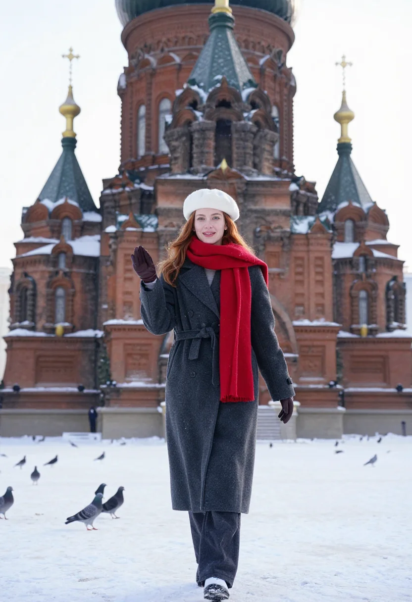 AI harbin ice sample — portrait of a traveller, full-length portrait of a Western-E