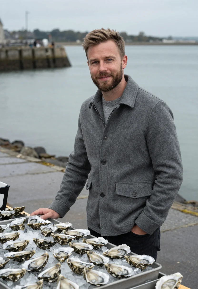 AI harbour oyster october slate sample — portrait of a man, half-length portrait of a man in his earl
