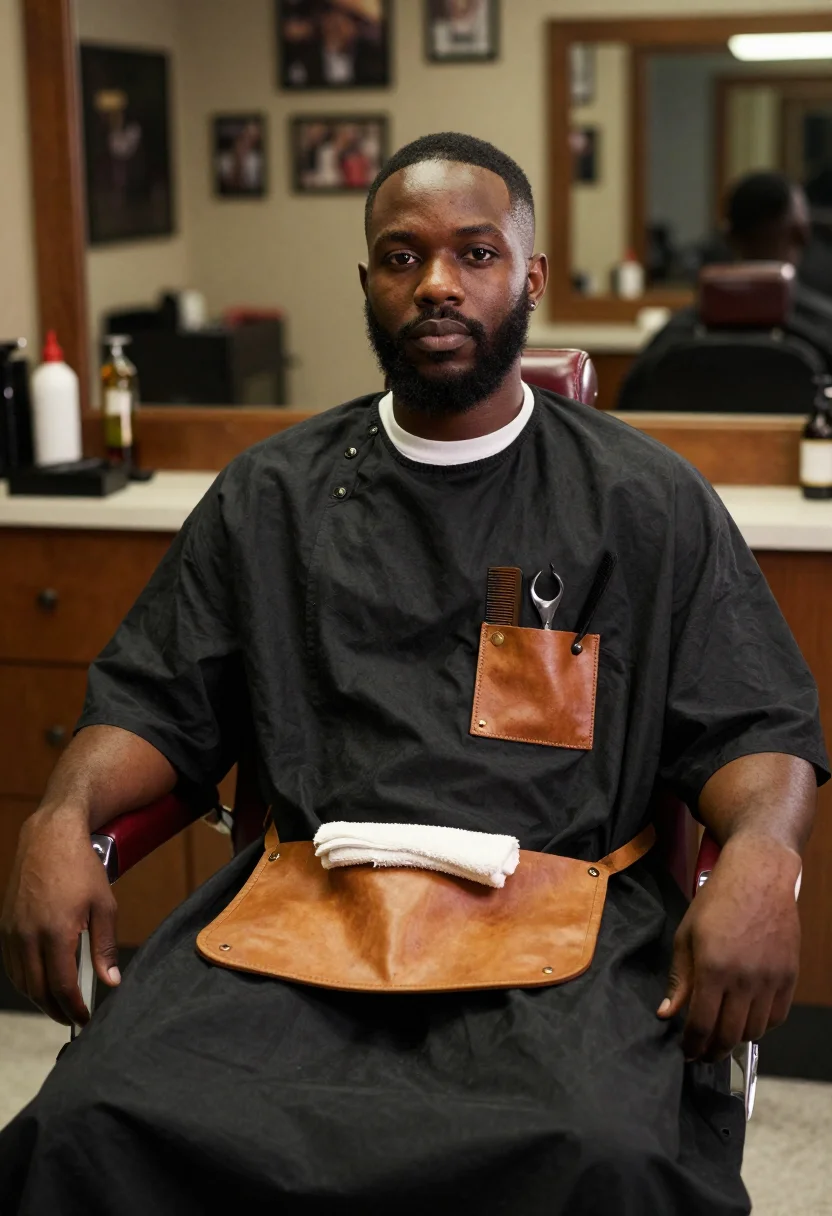 AI harlem barbershop sample — portrait of a man, chest-up portrait of an African-American