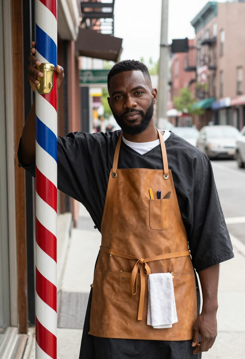 AI harlem barbershop sample — portrait of a man, chest-up portrait of an African-American