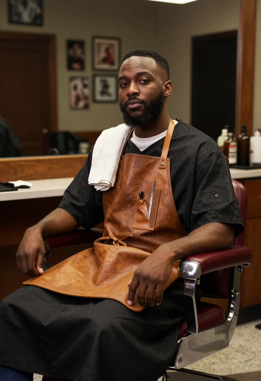 AI harlem barbershop sample — portrait of a man, half-length portrait of an African-Americ