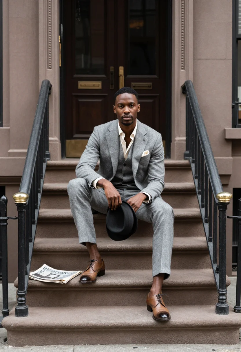 AI harlem renaissance sample — portrait of a man, full-length portrait of an African-Americ