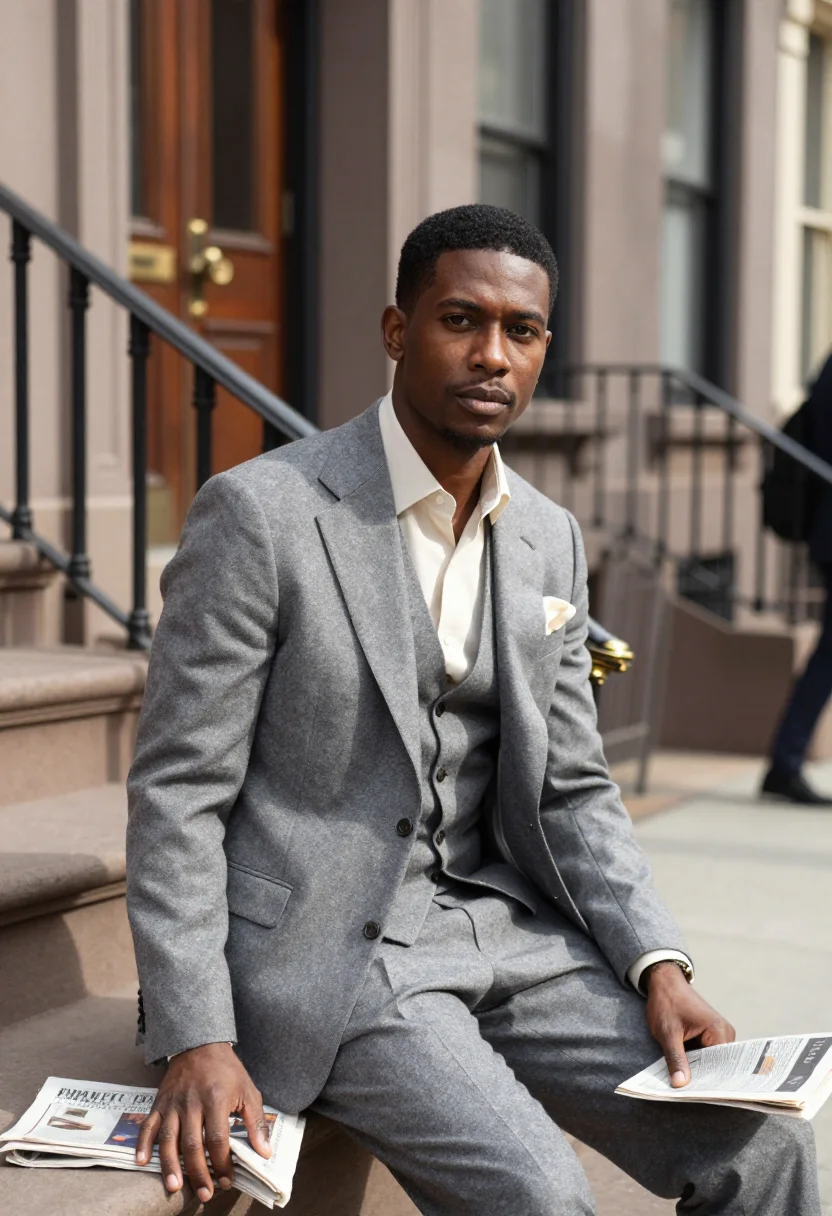 AI harlem renaissance sample — portrait of a man, half-length portrait of an African-Americ