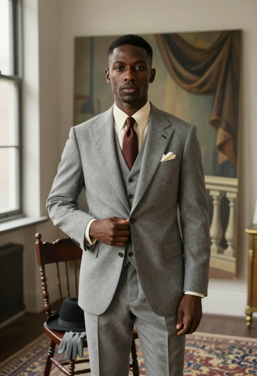 AI harlem renaissance sample — portrait of a man, half-length portrait of an African-Americ