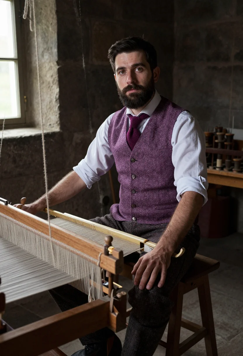AI harris heather sample — portrait of a man, full-length seated portrait from hip heig