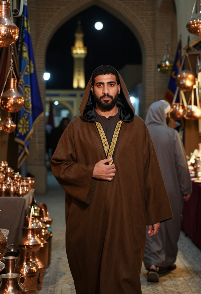 AI harun al rashid sample — portrait of a man, half-length portrait of an Arab man in hi