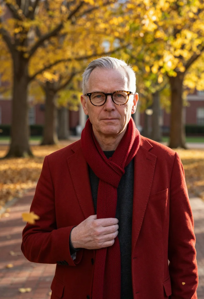 AI harvard yard lecturer crimson sample — portrait of a man, chest-up portrait of an Irish-American ma