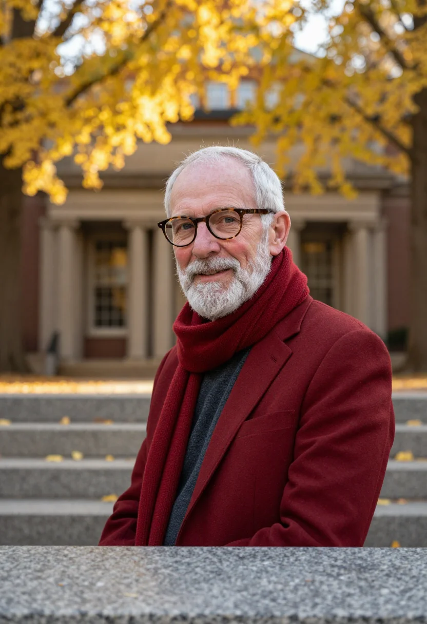 AI harvard yard lecturer crimson sample — portrait of a man, tight head-and-shoulders portrait of a We