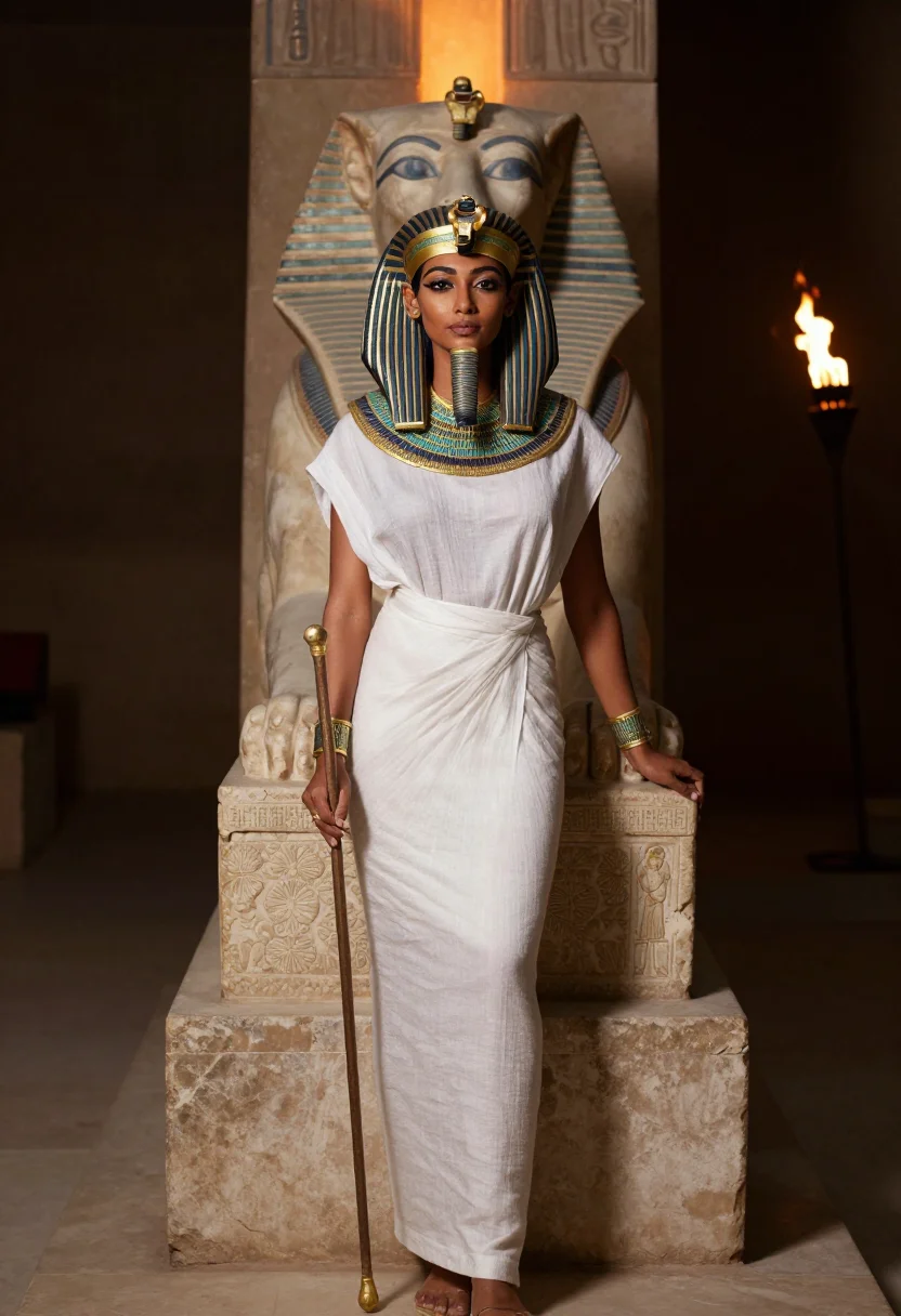 AI hatshepsut sample — portrait of a woman, three-quarter-length portrait of an Egy