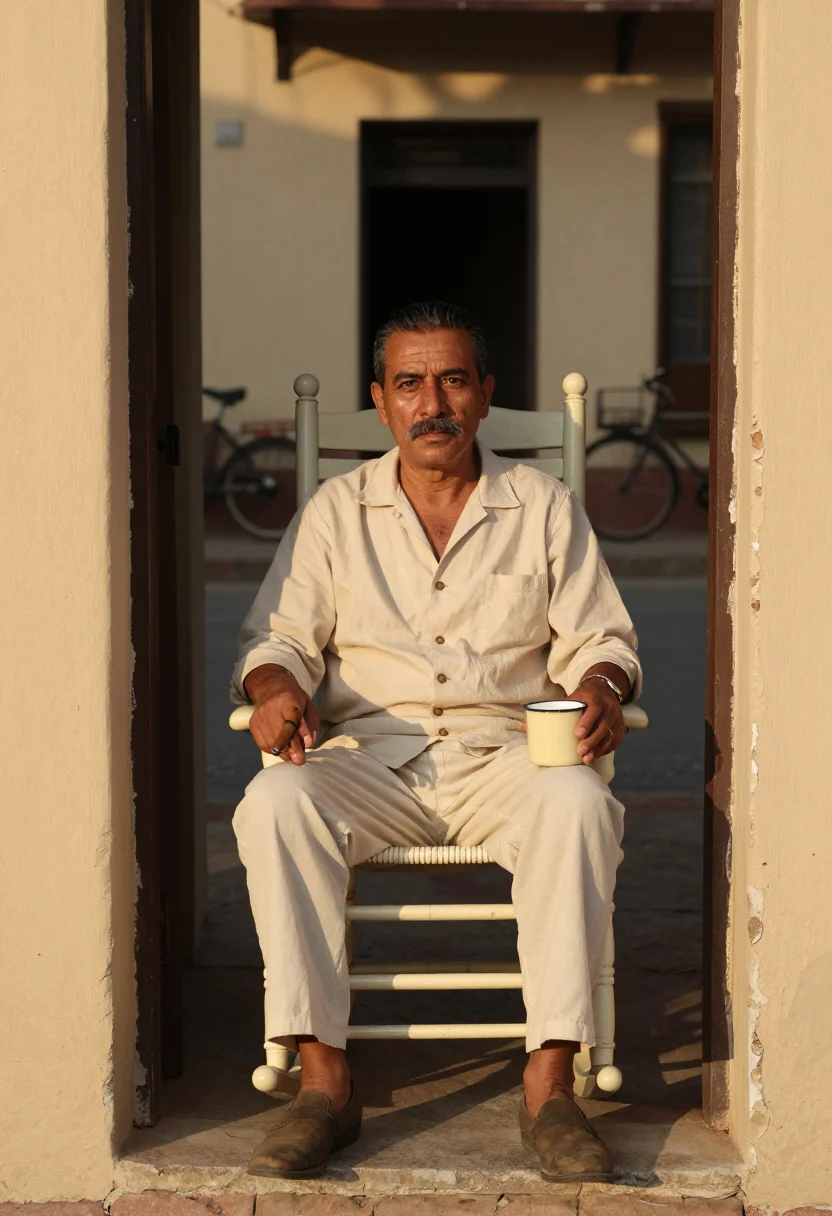 AI havana cream sample — portrait of a man, a full-length frame, a man in his fifties