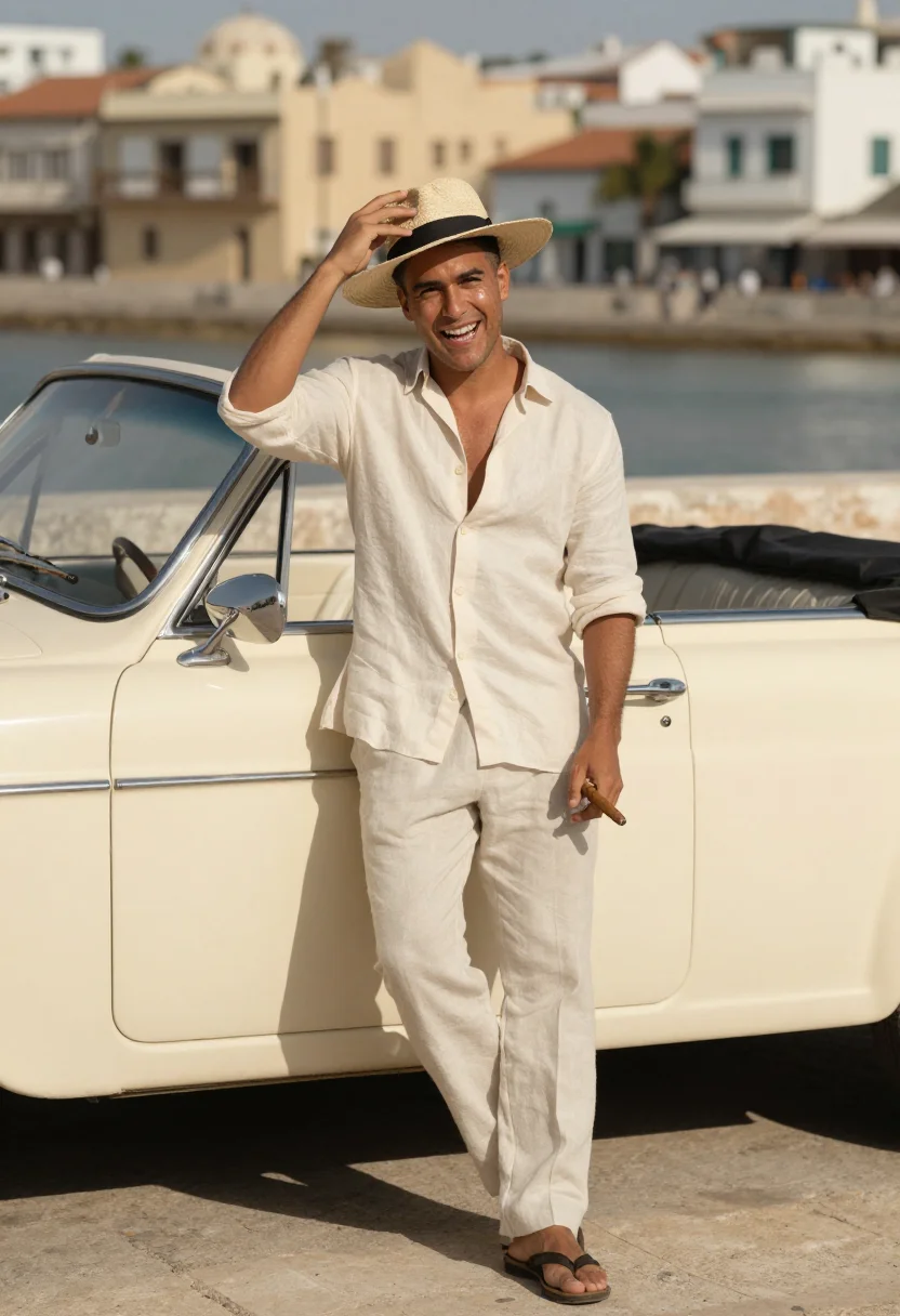 AI havana cream sample — portrait of a man, a full-length frame, a man in his twentie
