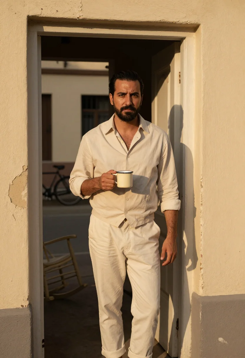 AI havana cream sample — portrait of a man, a three-quarter-length frame, a man in hi