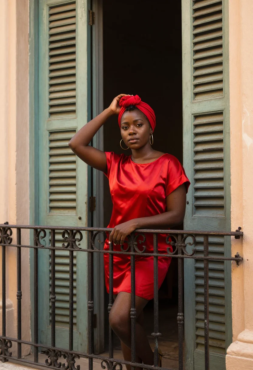 AI havana sample — portrait of a woman, three-quarter-length portrait of an Afr