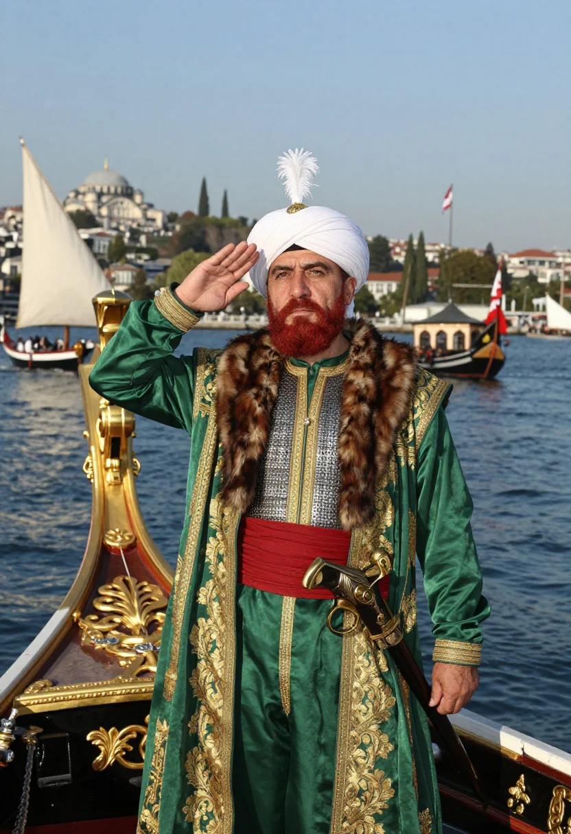 AI hayreddin barbarossa sample — portrait of a man, three-quarter-length portrait of a Turkis