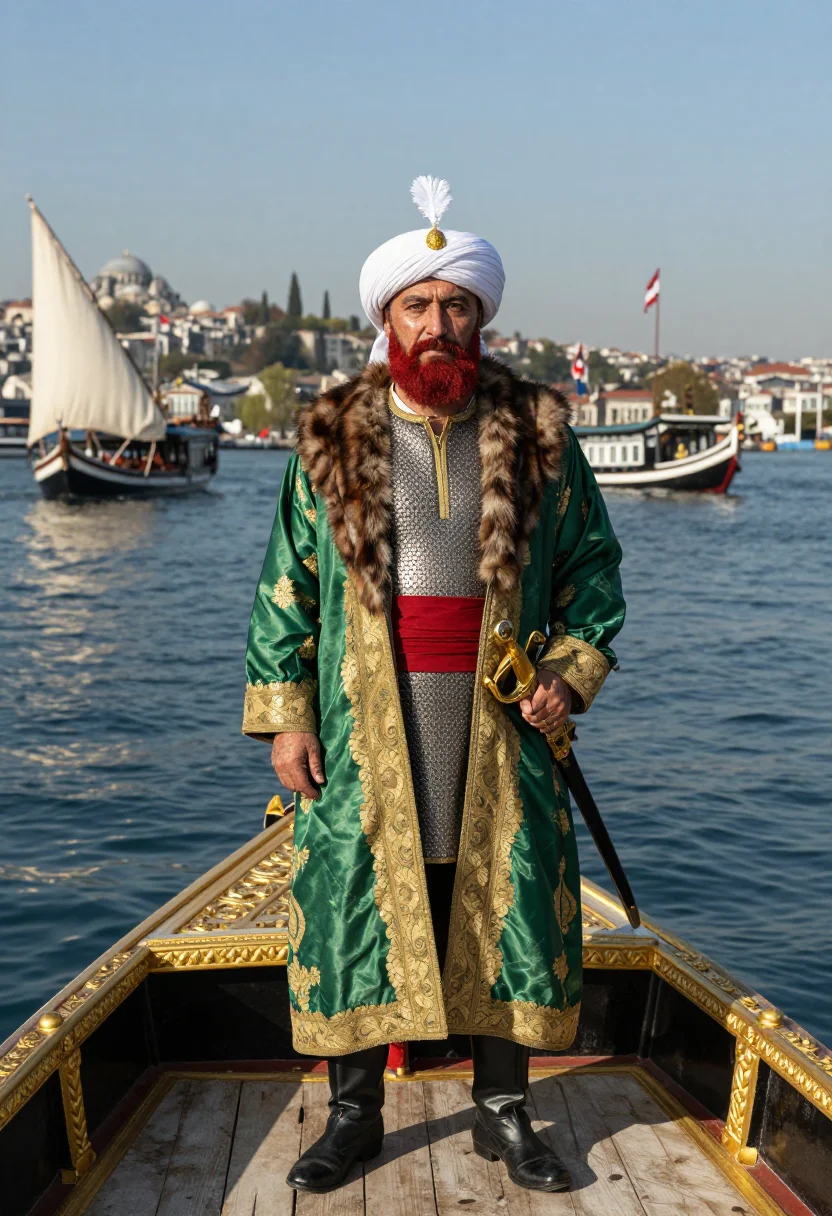 AI hayreddin barbarossa sample — portrait of a man, full-length portrait of a Turkish man in