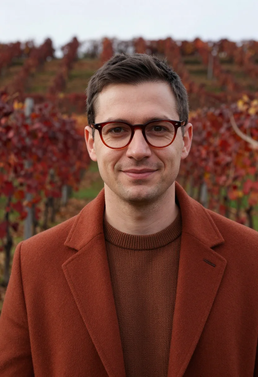 AI heidelberg philosophenweg russet sample — portrait of a man, framed tight, head and shoulders, the bod