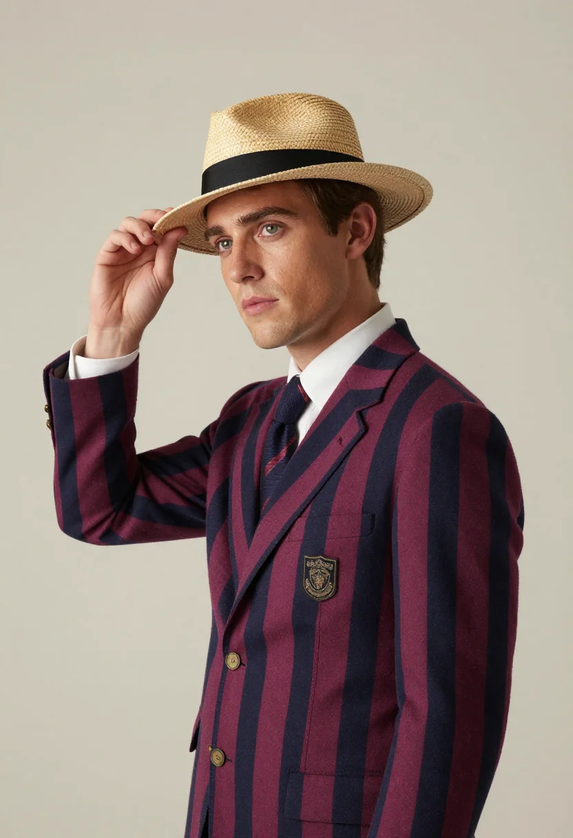 AI henley blazer sample — portrait of a man, chest-up three-quarter portrait of a West
