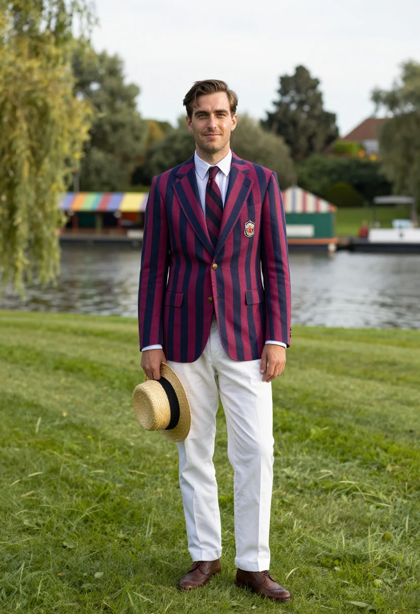 AI henley blazer sample — portrait of a man, full-length portrait of a Western-Europea