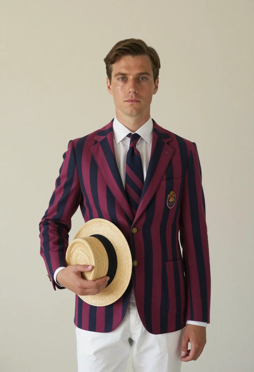 AI henley blazer sample — portrait of a man, half-length frontal portrait of a Western