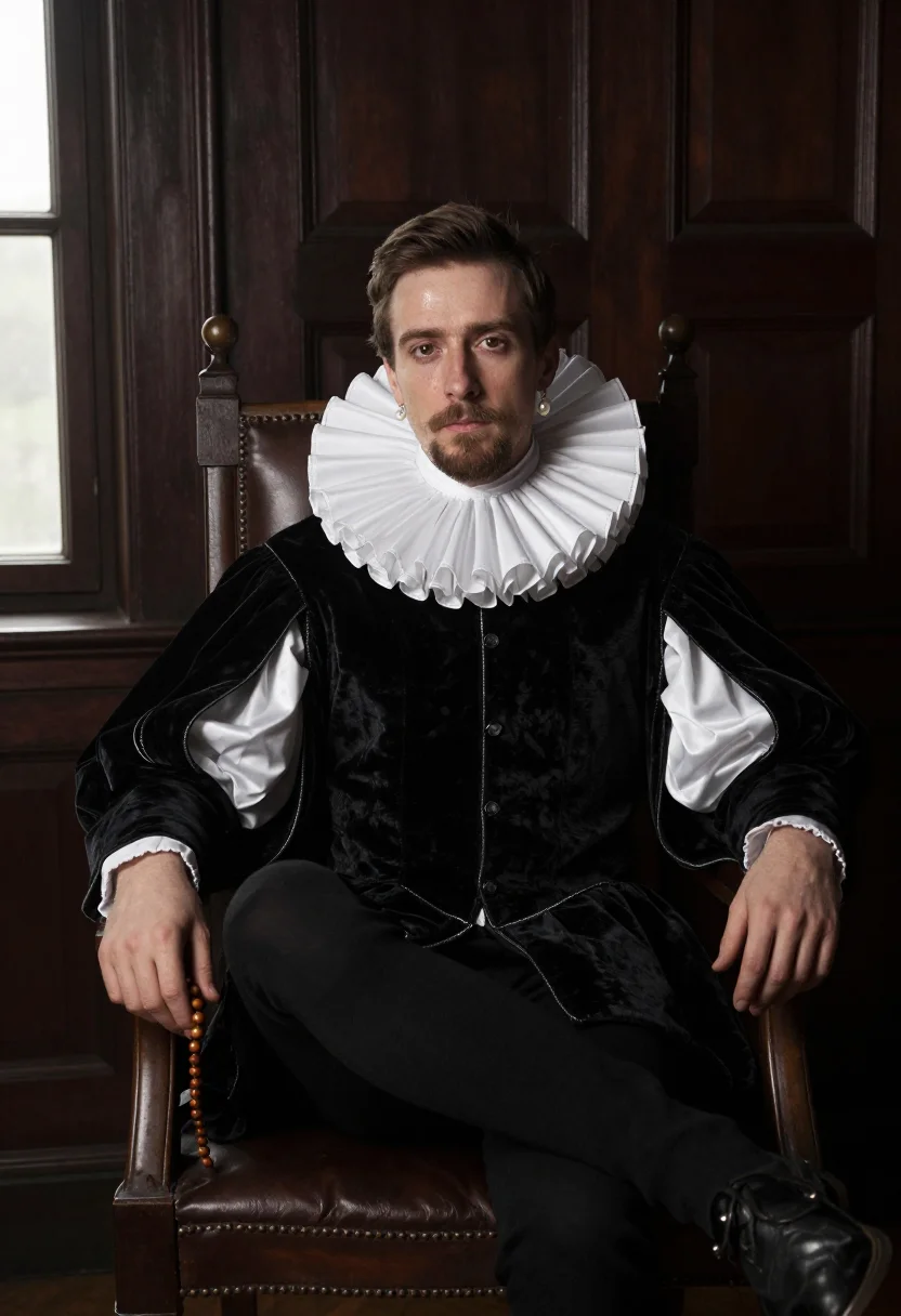 AI henri iii mignons sample — portrait of a man, three-quarter-length portrait of a Wester