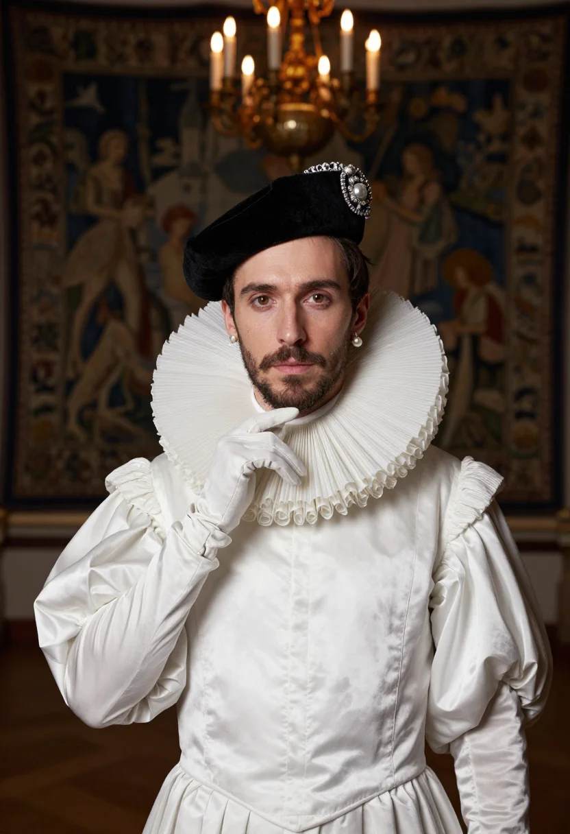AI henri iii mignons sample — portrait of a man, close chest-up portrait of a Western-Euro