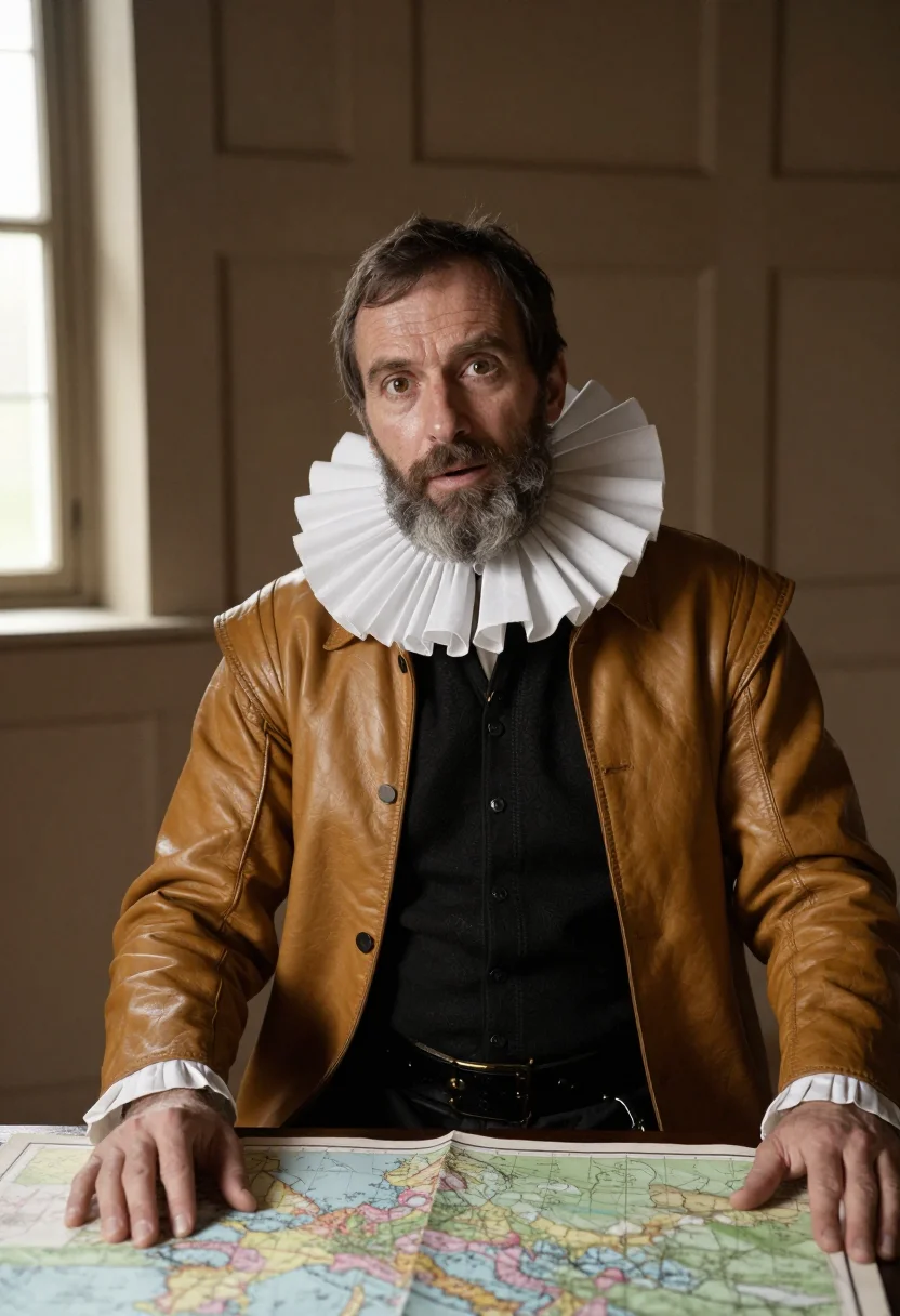 AI henri iv panache sample — portrait of a man, chest-up portrait of a Western-European m