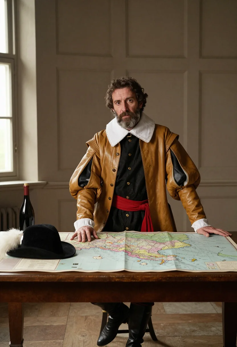 AI henri iv panache sample — portrait of a man, wide three-quarter-length portrait of a W