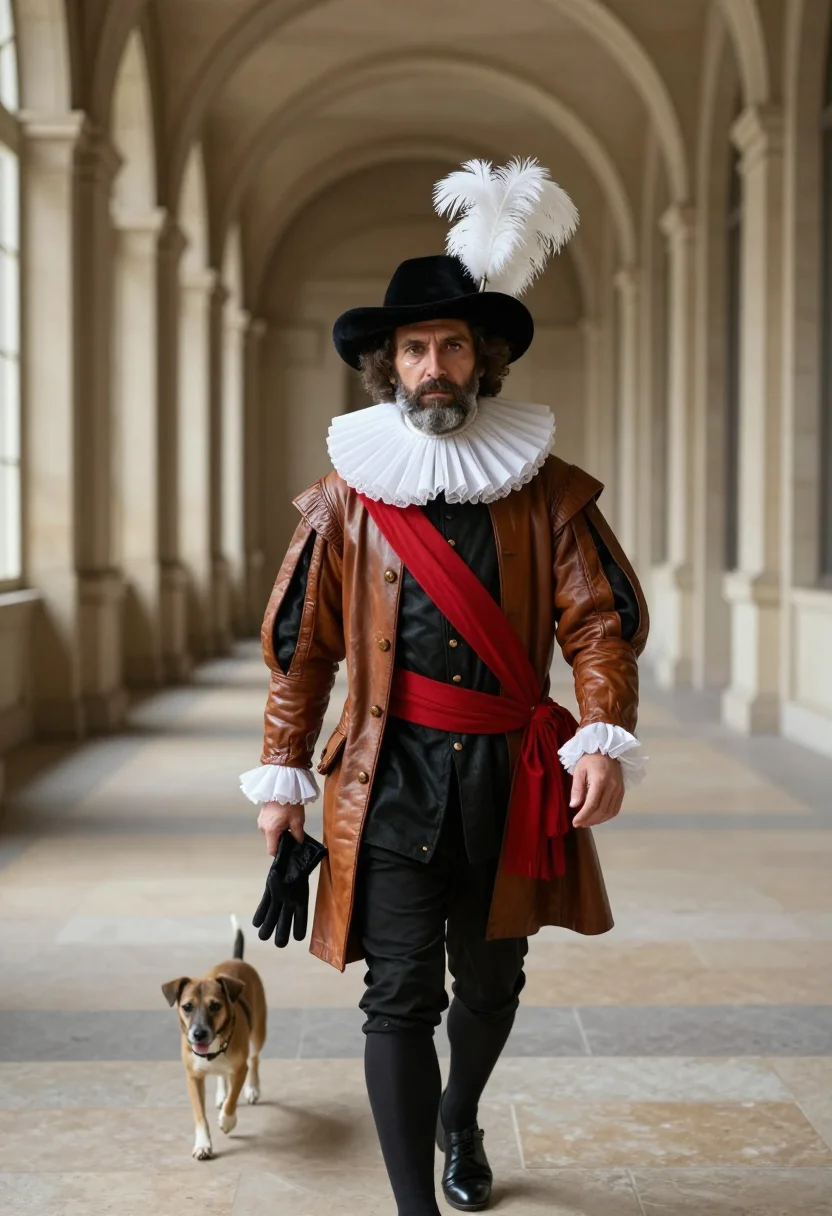 AI henri iv panache sample — portrait of a man, three-quarter-length portrait of a Wester
