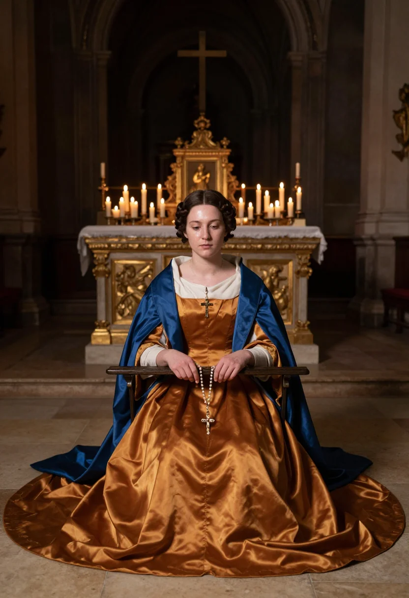 AI henrietta maria sample — portrait of a woman, three-quarter-length portrait of a Fren