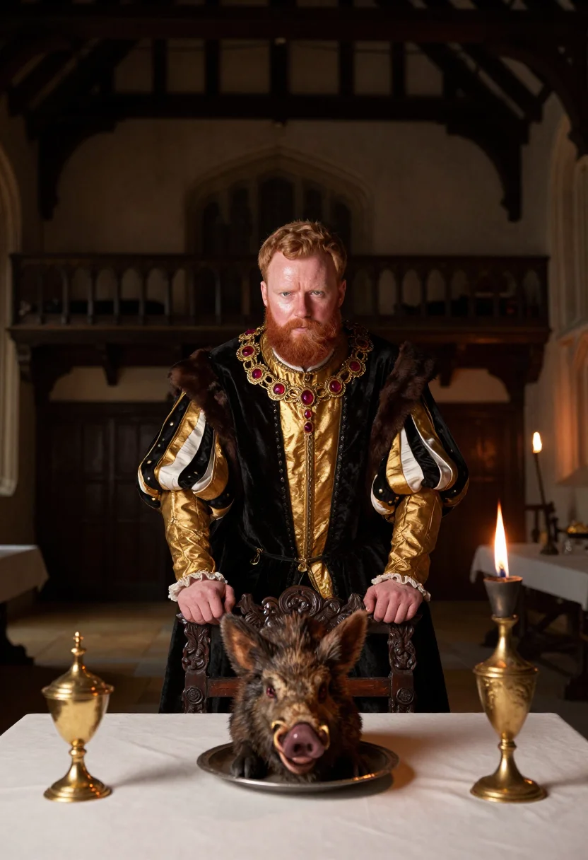 AI henry viii sample — portrait of a man, low three-quarter-length portrait of an E