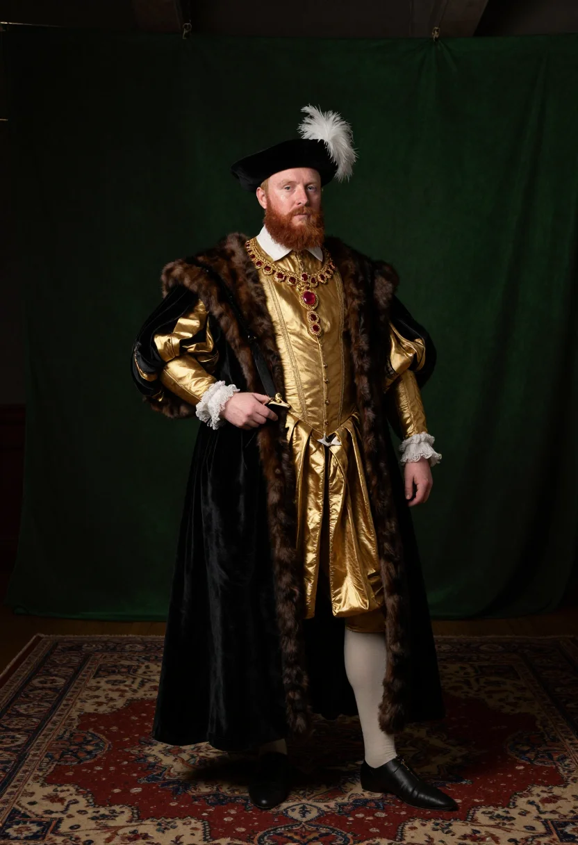 AI henry viii sample — portrait of a man, low three-quarter-length portrait of an E