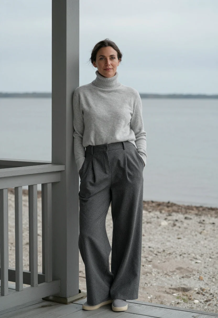 AI hepburn fenwick actress sound grey sample — portrait of a woman, in her early forties, of Greek-American