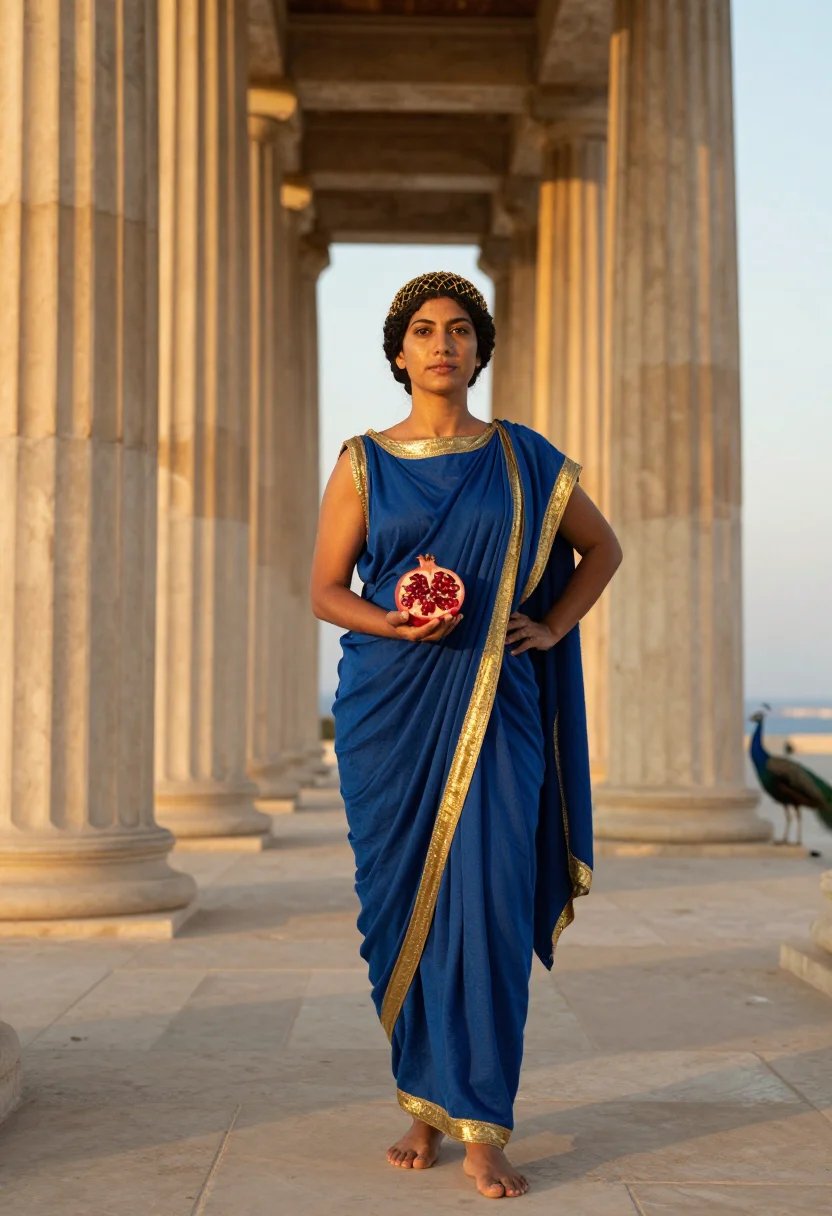 AI hera sample — portrait of a woman, full-length portrait of a Mediterranean
