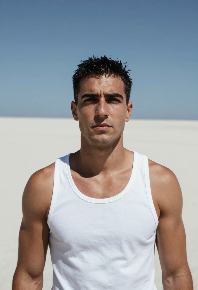 AI herb ritts sample — portrait of a man, chest-up portrait of a Western-European m