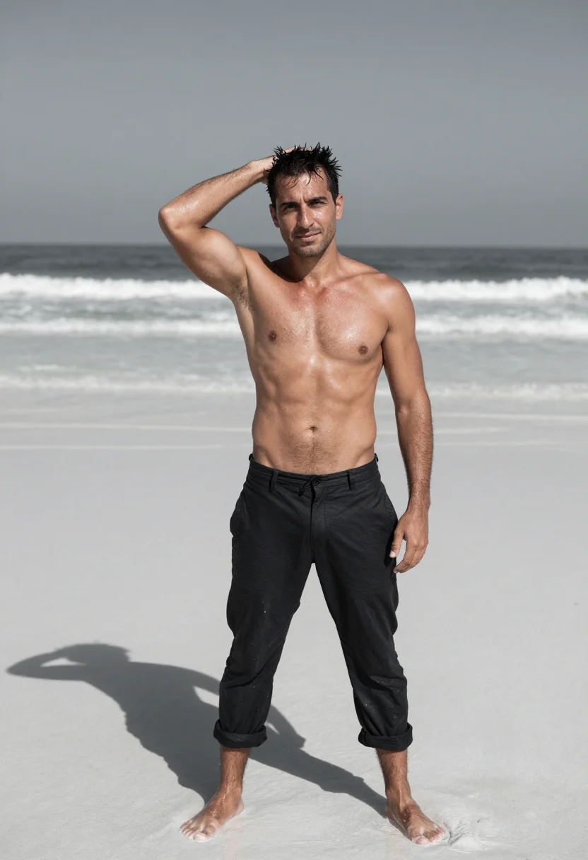 AI herb ritts sample — portrait of a man, close portrait of a Mediterranean man in