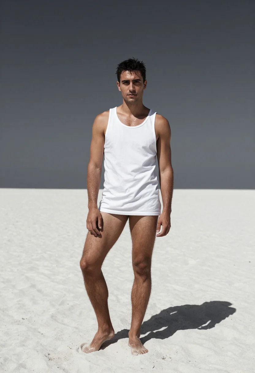 AI herb ritts sample — portrait of a man, wide standing portrait of a Western-Europ