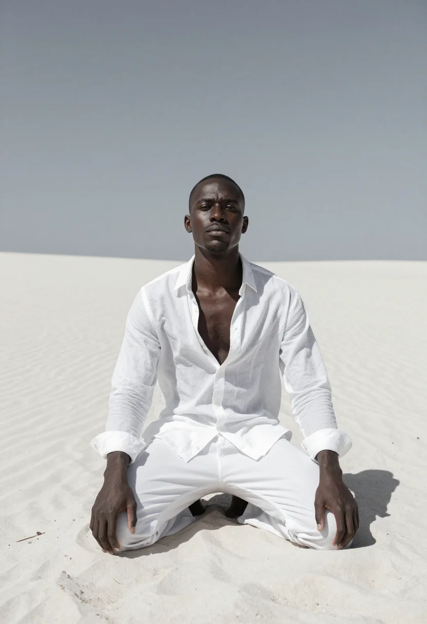 AI herb ritts sample — portrait of a man, wide seated portrait of a Black man in hi