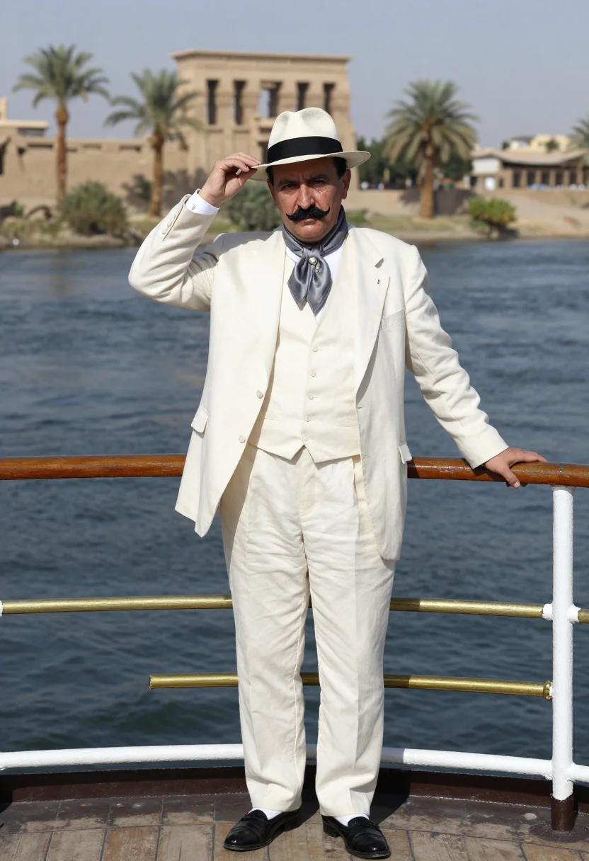 AI hercule poirot sample — portrait of a man, tight half-length portrait of a Belgian m