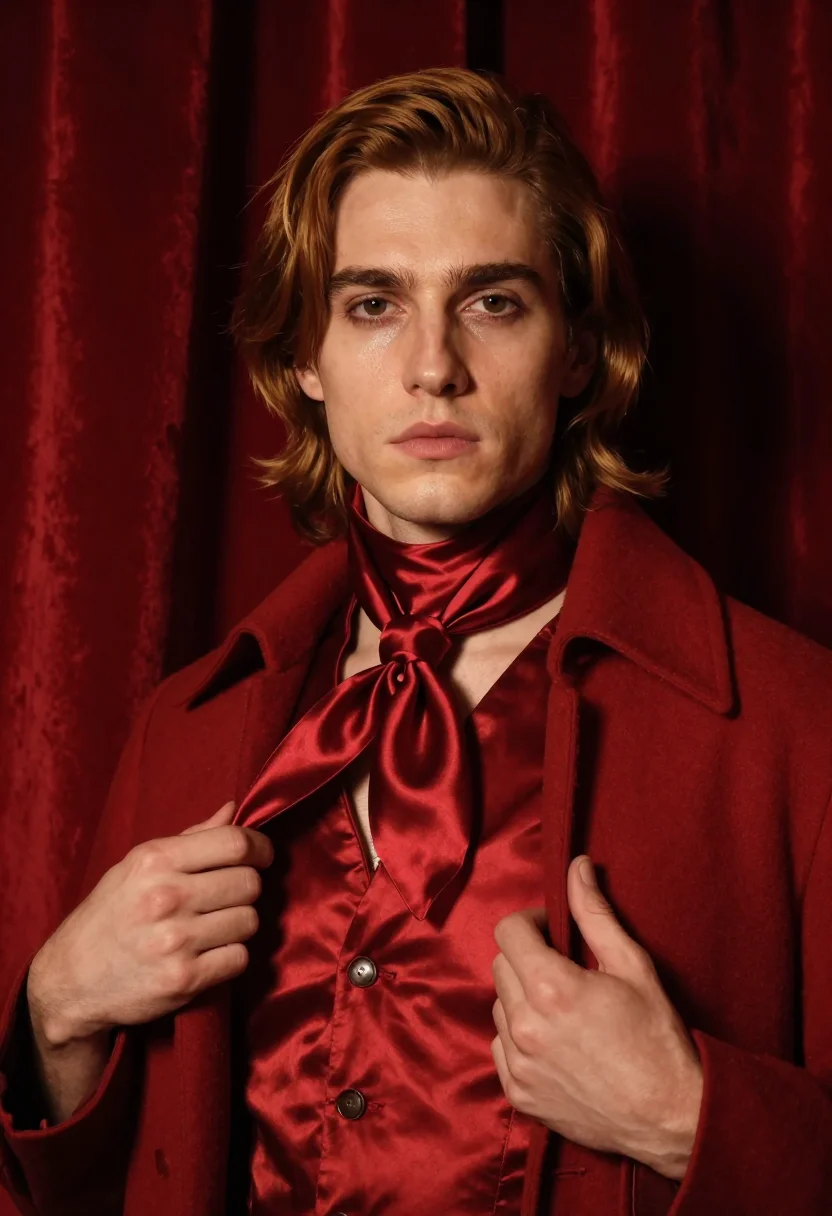 AI hernani rouge sample — portrait of a man, in his late twenties with fair pale skin,