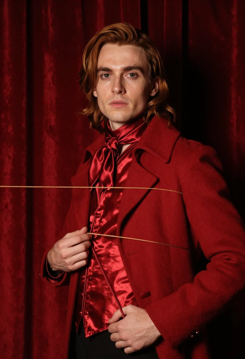 AI hernani rouge sample — portrait of a man, in his late twenties with fair pale skin,
