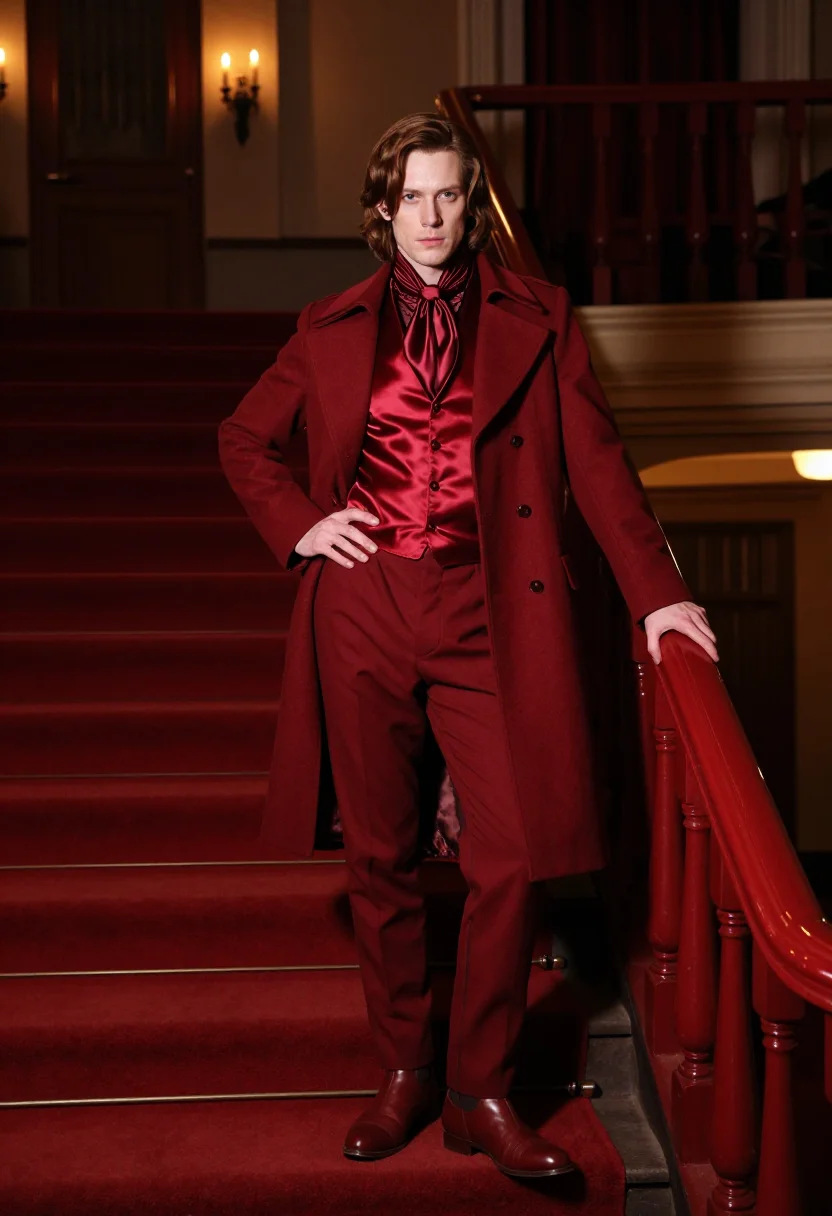 AI hernani rouge sample — portrait of a man, in his late twenties with fair pale skin,