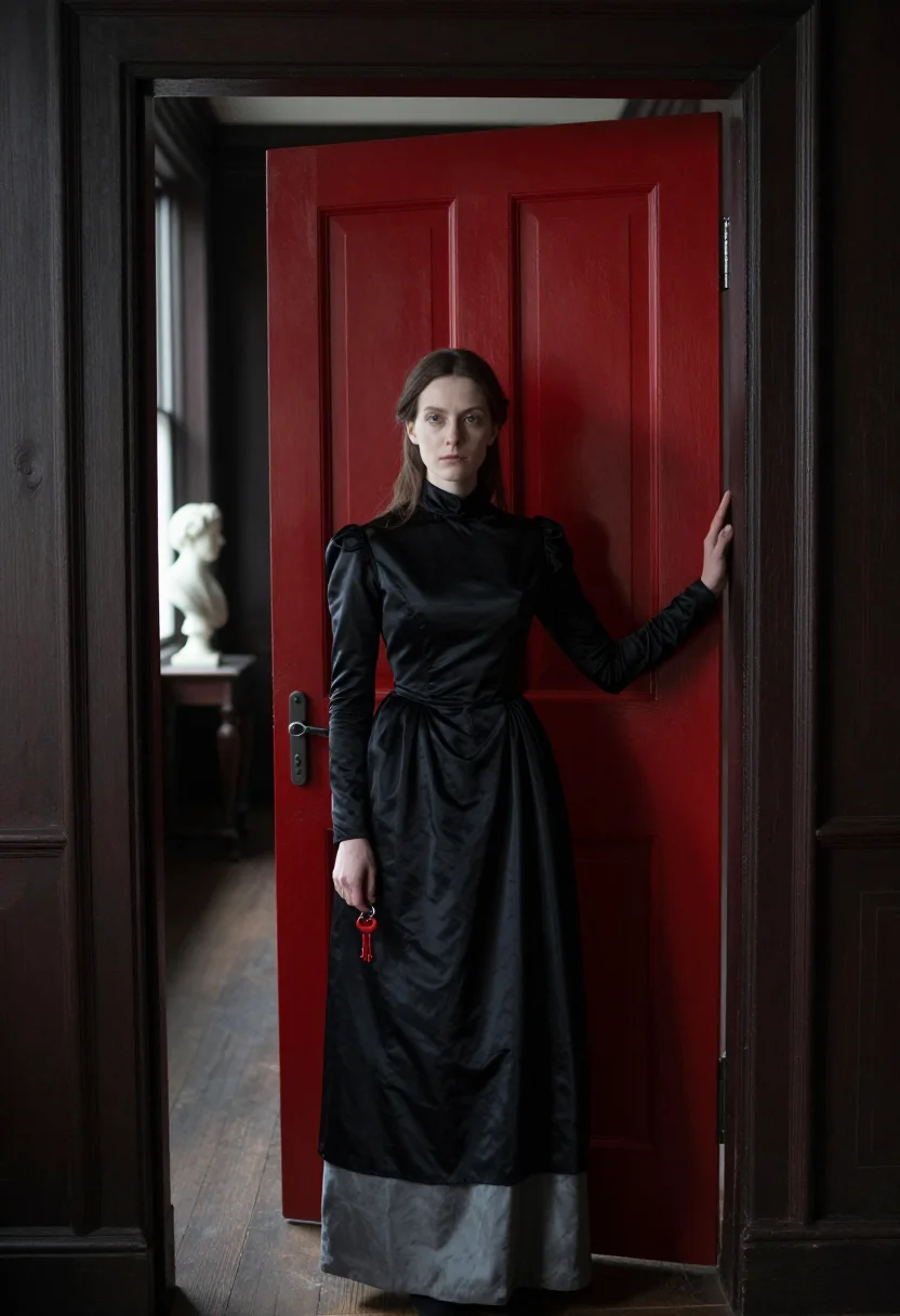 AI hill house sample — portrait of a woman, three-quarter-length frontal portrait o