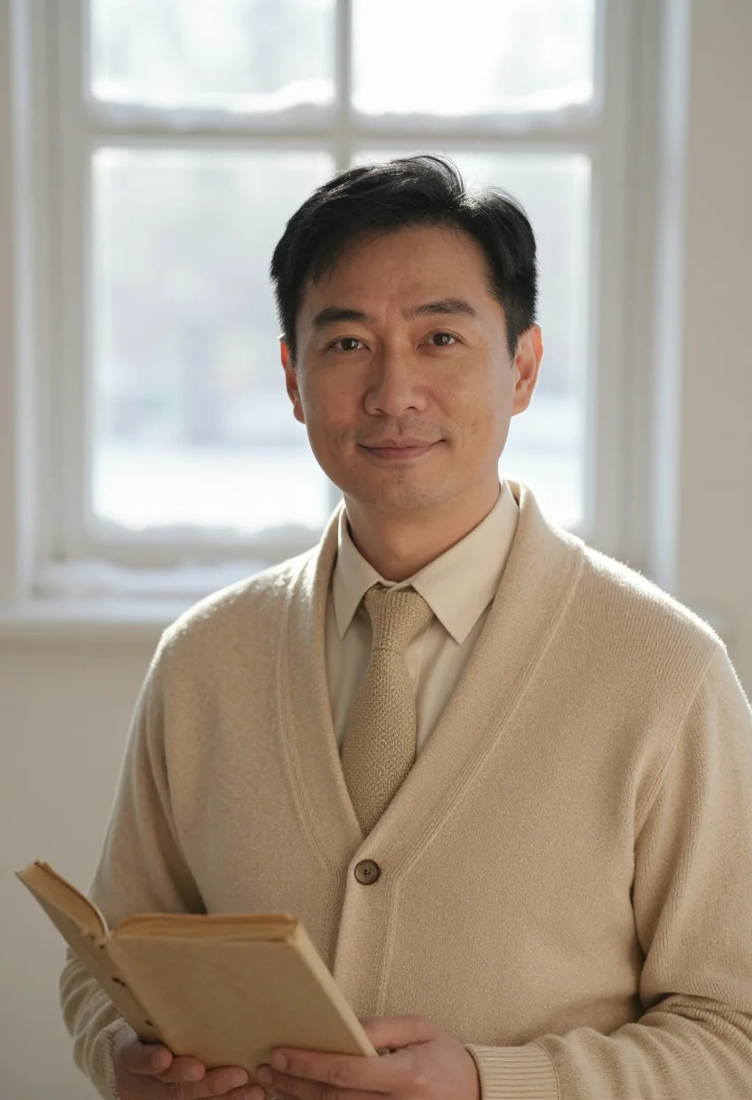 AI historian archive parchment sample — portrait of a man, framed head and shoulders, the body close