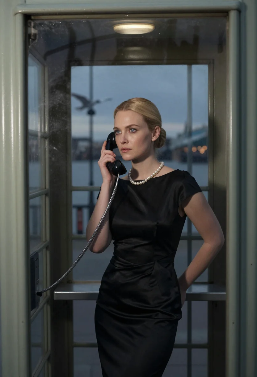 AI hitchcock blonde sample — portrait of a woman, half-length portrait of a woman of West