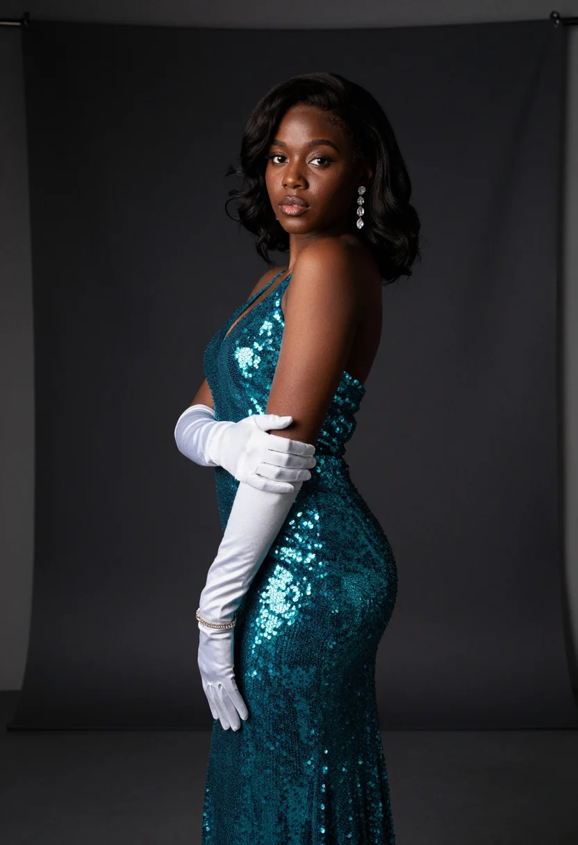 AI hitsville sample — portrait of a woman, half-length portrait of a Black America