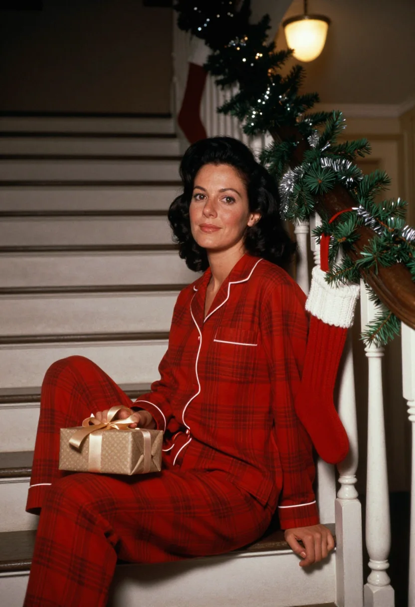 AI holiday card 1950s sample — portrait of a woman, three-quarter-length portrait of an Ita