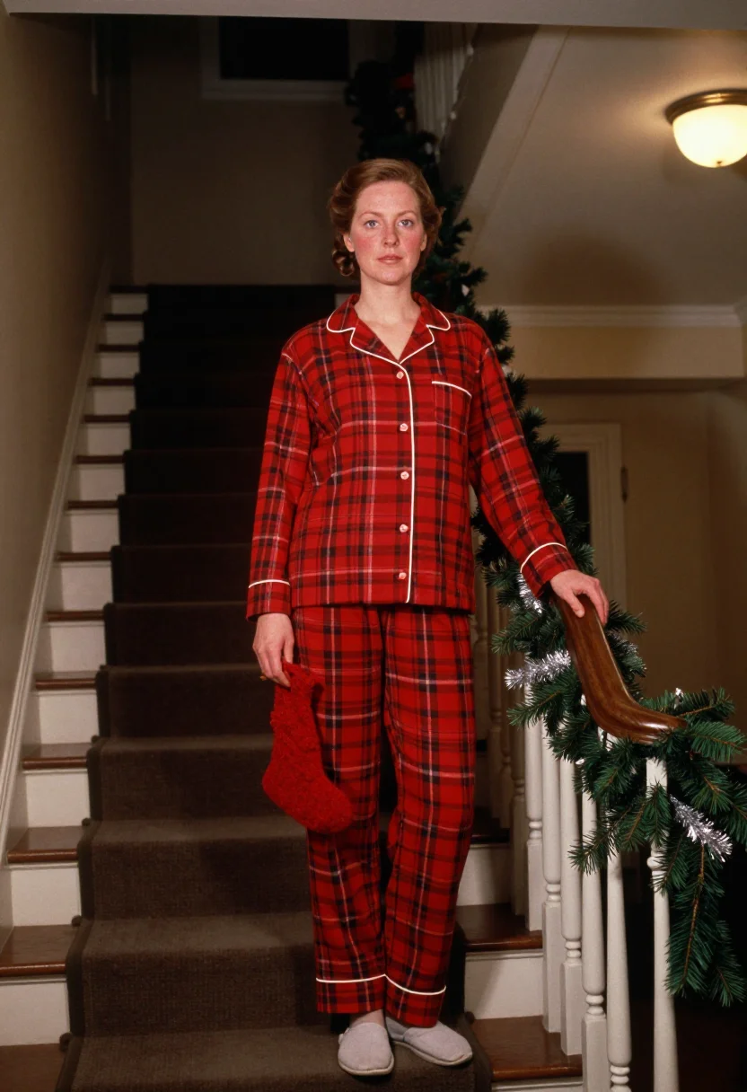 AI holiday card 1950s sample — portrait of a woman, full-length portrait of a Western-Europ