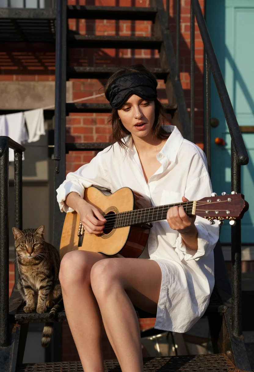 AI holly golightly sample — editorial portrait photograph, a Western-European woman in h