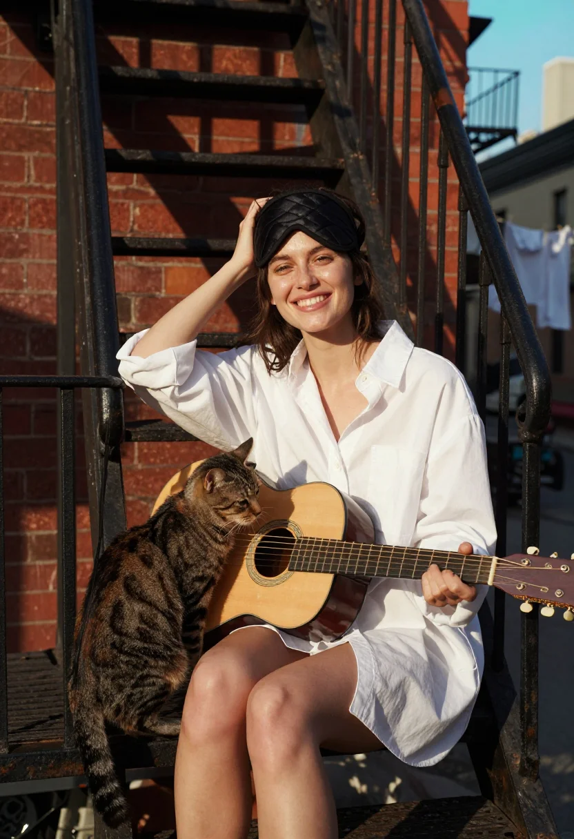 AI holly golightly sample — editorial portrait photograph, a Western-European woman in h
