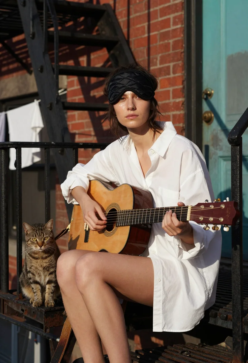 AI holly golightly sample — editorial portrait photograph, a Western-European woman in h